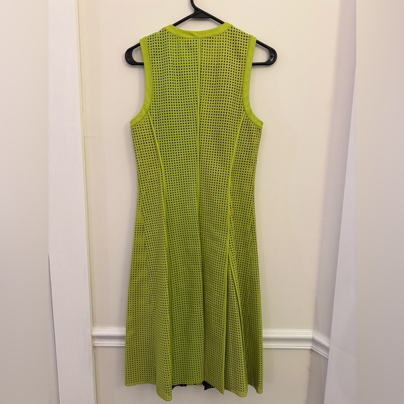 Proenza Schouler leather mid length green dress size 6 - Picture 6 of 11